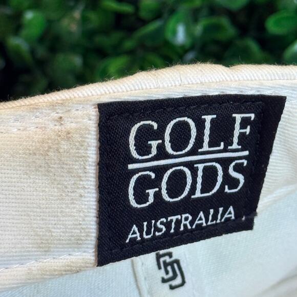 Golf Gods Mad Slicer White Snapback Golf Hat Curved Brim Adult Cap - Picture 7 of 11